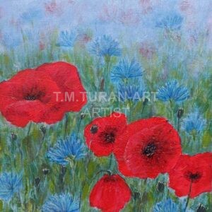 Poppies in a Blue Field